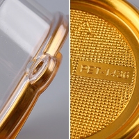 Boîte à gâteau mini en PET écologique avec couvercle transparent doré et boucle latérale, 118 mm, 180 mm, pour petits chocolats, biscuits, sushis, pâtisseries, desserts, emballage alimentaire