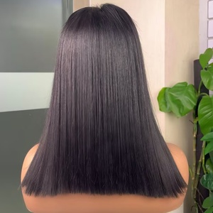 100% Human Hair Glueless Vietnam 5*5 Sdd Bone Straight bob Brazil Peruvian Non <b>Glue</b> Wig - Product Image 4