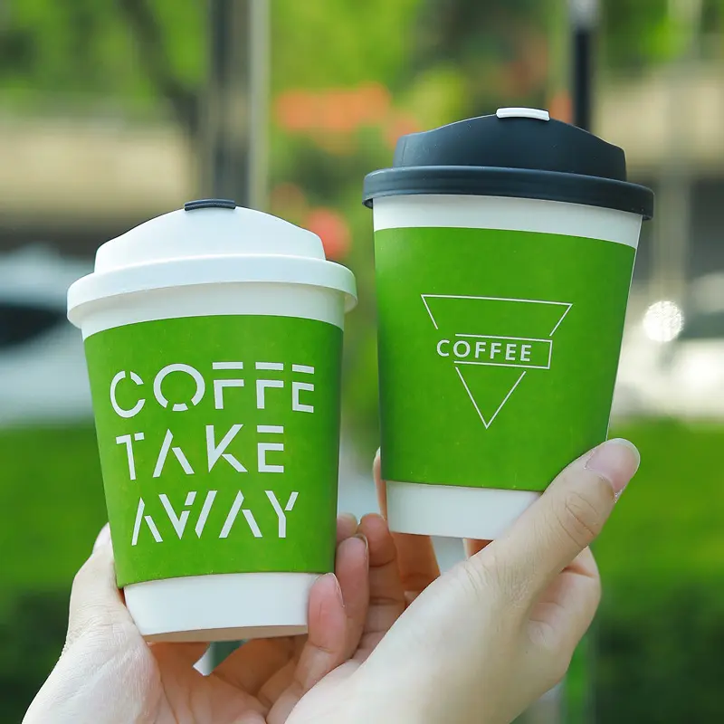 Custom Print Logo 8oz 12oz 16 oz PLA Coated Coffee Paper Cups For Hot Drink Disposable Biodegradable White Paper Water Cup