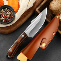 Couteau en acier portable pour diffusion en direct en extérieur, même type que le couteau mongol pour la consommation de viande, couteau droit multi-usages à main, tranchant pour fruits et viande