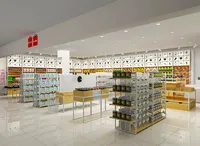 GXM ไอเดียการออกแบบร้าน Miniso สไตล์ร้านเฟอร์นิเจอร์ชั้นวางจอแสดงผลไม้กอนโดลาชั้นวางปรับแต่งสำหรับสินค้า