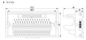 WEBOR-conector de <span class=keywords><strong>Terminal</strong></span> universal europeo, XC-K-32-Q de 34pin para bloque de terminales Plc - Product Image 6