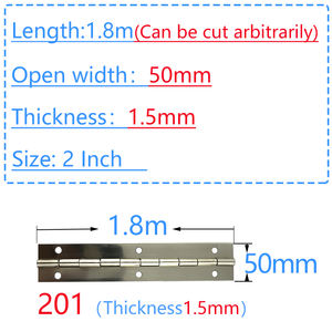 Charnière de piano continue longue et robuste en zinc bleu plaqué en acier doux pour une utilisation en atelier, en cuisine et en entrepôt - Product Image 2