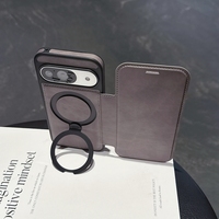 Étui de téléphone en cuir PU à rabat de luxe avec porte-cartes étui de protection pour Google Pixel 9 Pro étui avec porte-anneau