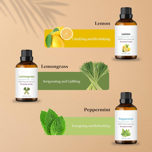 Ensemble d'huiles essentielles en marque propre 10ml*6 Huiles d'aromathérapie naturelles pures Eucalyptus Citronnelle Lavande <span class=keywords><strong>Orange</strong></span> Tea Tree Menthe poivrée - Product Image 3