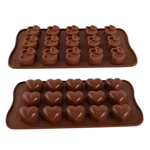15 Cavity Baking Tray Candy Mold Heart Shape Chocolate Silicone Mould Chocolate Molding