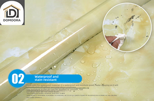 Papier peint marbré moderne anti-huile auto-adhésif, papier contact vinyle brillant pour <span class=keywords><strong>crédence</strong></span> de <span class=keywords><strong>cuisine</strong></span> de restaurant en <span class=keywords><strong>rouleau</strong></span> - Product Image 6