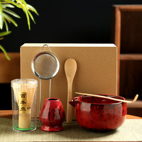 Fouet Matcha personnalisé avec logo fait à la main, émaillé au four, bol à bec Chawan unique, kit Matcha