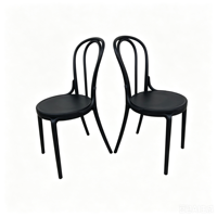Chaise Thonet élégante en plastique PP empilable de style français pour café