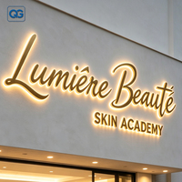 Letrero Comercial Personalizado de Lujo en Acero Inoxidable con Retroiluminación LED 3D, Letreros Electrónicos para Salón de Belleza, Peluquería, Logotipo de Pared para Tienda