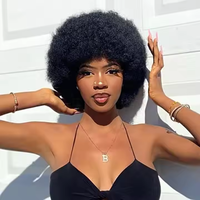 Perruques Courtes Pixie Afro Frisées en Cheveux Humains, Perruque Bob Courte Entièrement Faite à la Machine, 100% Cheveux Humains, Pas Chères, Sans Lacet, pour Femmes Noires