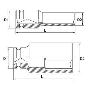 Juego de Llaves de Impacto Profundas de 6 Puntas y 1/2\" <span class=keywords><strong>DR</strong></span>. TOPTUL KABE1612 - MÉTRICAS - Product Image 2