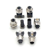 Prise à souder M5 3 ou 4 broches 60V 1A, câble étanche, boîtier circulaire en laiton nickelé IP67, adaptateur automobile mâle/femelle