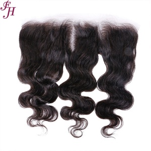 Extensions de cheveux humains brésiliens 100 % naturels non traités, blond 613, avec closure frontale en dentelle HD 13x4 - Product Image 1