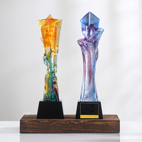 Quantité minimale de commande, verre dépoli, forme personnalisée, coeur, étoile, couronne, résine, prix, plaque d'or, trophée, globe 3d, cristal, métal, trophée