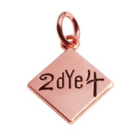 Étiquettes de marque en métal personnalisées, alliage de zinc, or rose, breloques à suspendre, pendentif en or plaqué pour porte-clés, style religieux chrétien