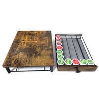 Support en bois pour machine à café avec tiroir - Boîte de rangement pour capsules K-Cup, style industriel rustique pour la cuisine, le bar ou le comptoir