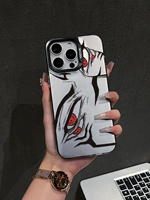 Coque de téléphone pour iPhone 16/15 Pro Max avec impression d'yeux d'anime manga noir et blanc, coque antichoc Coque Iphone 	 Coques de téléphone portable