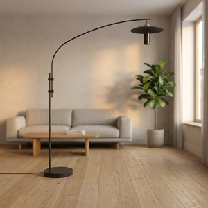 Lampe de sol intérieure LED Lumetal 100-240V, design automatique, IP20, 1750~1900MM, métal, 3000K, haute luminosité, CRI 80, jaune clair - Product Image 3