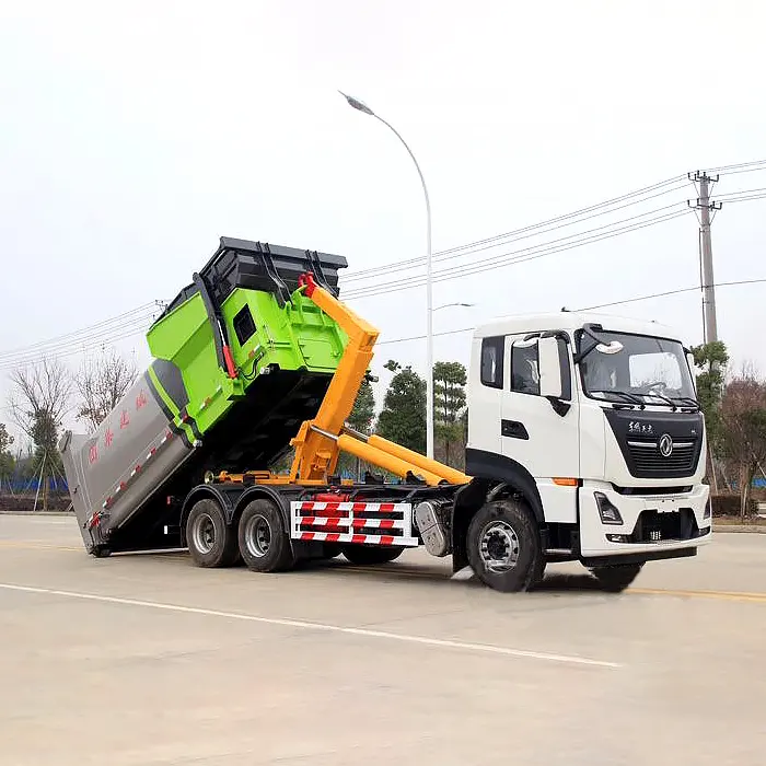 Yeni 6x4 8x4 hidrolik kullanılan kaldırma kancası salıncak kollu çöp kamyonu