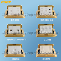 Kit de Caja de Piso Ajustable de Acero ZheJiang Huagong FGGP, Toma de Corriente de Piso de 2 Tomas, Caja de Piso Universal Compatible con SDK, 20A 125V, Latón