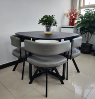 Ventes chaudes et prix les plus bas 4 chaises en cuir PU avec 1 ensemble de table pour restaurant de restauration rapide et bar Salle à manger à domicile