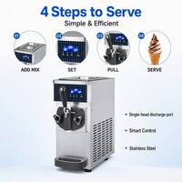 Machine à glace molle professionnelle à saveur unique, mini-machine à glace de table 4,7 L portable pour petites entreprises