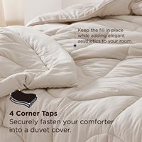 Couette Queen Size Toutes Saisons Ultra-Douce Respirante Légère en Fibre Synthétique Prélavée pour Hôtels