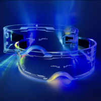 Lunettes de fête lumineuses LED colorées, lunettes cyberpunk pour costume, cosplay, Halloween, bar, club, fête, concert, live