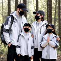 Veste softshell assortie pour la famille, coupe-vent, résistante à l'eau, pour la randonnée en plein air, manteau d'hiver, logo personnalisé