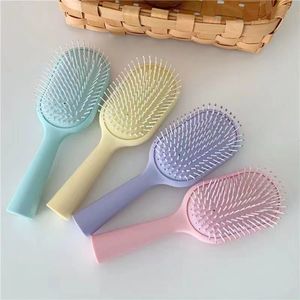 Brosse à cheveux ovale à coussin d'air en nylon, peigne de massage pour femmes et étudiants, couleur macaron, usage domestique, antistatique, brosse volumisante - Product Image 2