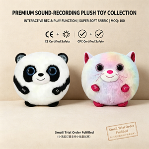 Collezione di Giocattoli Interattivi con Registrazione Audio, Certificati CE e CPC, <span class=keywords><strong>Panda</strong></span> e Gatto Arcobaleno che Ripetono la Voce, Animali di Peluche - Product Image 1