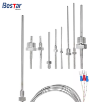 Industrial PT100 RTD Temperature Sensor Probe Platinum Resistance Insert Dia 3mm-8mm Stainless Steel Customizable