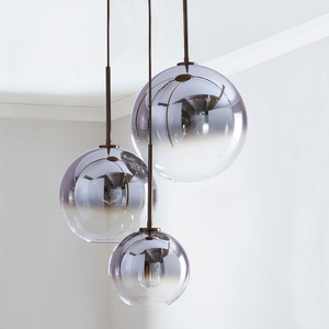 Commercio all'ingrosso moderno <span class=keywords><strong>lampadario</strong></span> in vetro con altezza regolabile fumoso <span class=keywords><strong>grigio</strong></span> oro sfere per scala di medie dimensioni - Product Image 4