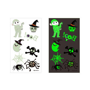 สติกเกอร์เรืองแสงในที่มืด สติกเกอร์ติดตัวลายฮาโลวีนกันน้ำสำหรับเด็ก สติกเกอร์เรืองแสง - Product Image 4