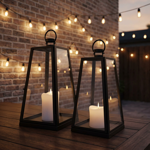 Farol Colgante Alto de Hierro Hecho a Mano de Alta Calidad, Impresión en Grabado de 1 Color, Portátil, Impermeable, Decoración Navideña para el Hogar - Product Image 2
