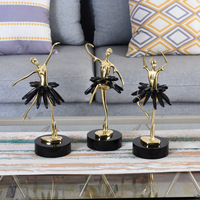 Décoration de salon pour entrée de mariage, figurine de danseuse, ornement en cuivre de filles de ballet