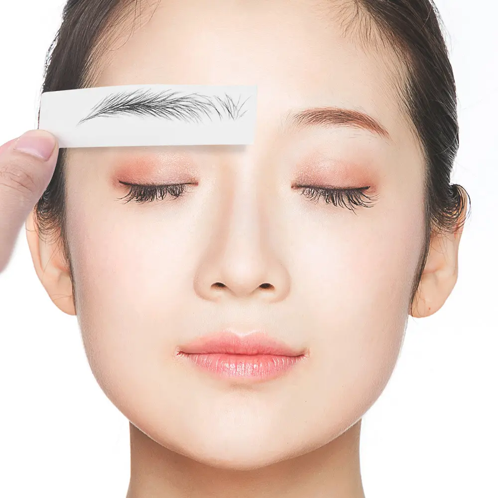 6D wasserdichte Augenbrauen Tattoos Aufkleber Transfers Aufkleber Pflege Formung Augenbrauen Aufkleber Langlebige natürliche Augenbrauen Kosmetik