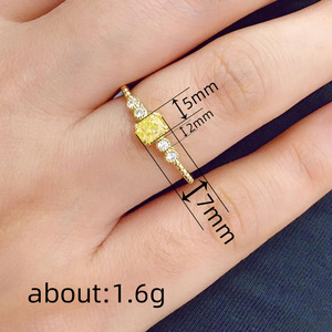 Anillo Cuadrado Geométrico de Cobre, Clásico y Elegante, Joyería Moderna para Mujer, Uso Diario - Product Image 4