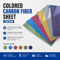 Feuille de fibre de carbone rouge 3K préimprégnée, feuille de fibre de carbone colorée pour garnitures intérieures automobiles et équipements sportifs de luxe