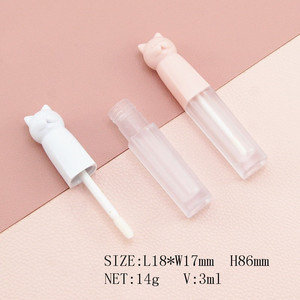 <span class=keywords><strong>Tube</strong></span> de brillant à lèvres givré mignon chaton de 3 ml 3 g, contenant de brillant à lèvres animal de dessin animé - Product Image 2