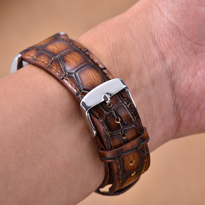 JUELONG Premium Cowhide Genuine <strong>Leather</strong> Watch <strong>Strap</strong> Vintage Smooth <strong>Leather</strong> Bamboo Textured Watch Bands for Men <strong>Wrist</strong> 18 20 22mm - Product Image 6