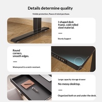 Escritorio Inteligente Multifuncional de Madera con Altura Ajustable por un Solo Motor, con Cajón, Toma de Corriente y Puertos USB/Tipo-C para Computadoras