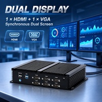 Mini PC industriel compatible processeurs I5 I7 et double emplacement DDR4, SSD NVMe, conception sans ventilateur, VGA HD LCD pour borne interactive