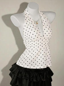 Viviblook Z316TP – débardeur d'été pour femmes, imprimé à pois, dos nu, sexy, élégant, pour dames - Product Image 2