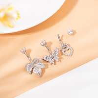 Anneaux de nombril en acier inoxydable 1g avec zircon, motifs papillon, cœur et feuille, pour mariage