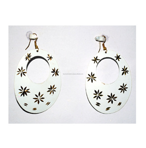 2025 Zambia verde 4 pares 20mm oro y Rosa delicias turcas pendientes de hoja de loto joyería étnica ropa de verano joyería - Product Image 1
