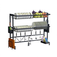 Égouttoir à vaisselle multifonctionnel réglable en acier inoxydable écologique pour évier de cuisine