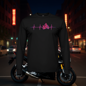 T-shirt à manches longues pour homme, coupe premium, motif battement de cœur de moto, sportbike - Product Image 3