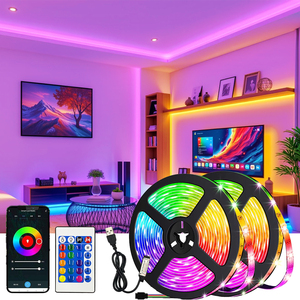 Guirlandes lumineuses <span class=keywords><strong>3528</strong></span> RGB, kits de décoration, connectivité USB, corps en PVC, télécommande, application, contrôleur SK6812 IC, 5m, décoration de jardin - Product Image 1